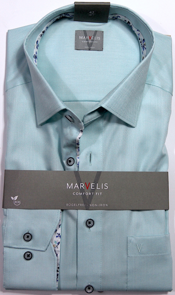 Marvelis Hemd Langarm 64cm Modern Fit -türkis- 72017443
