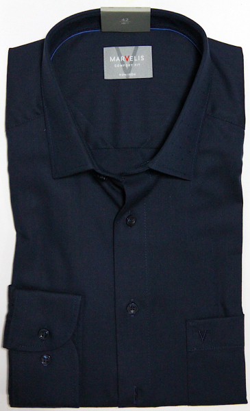Marvelis Hemd Langarm 64cm, Comfort Fit -marine- 70044418