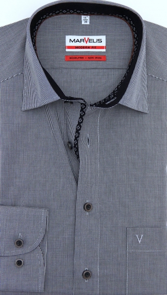 Marvelis Hemd Langarm 64cm, Modern Fit -schwarz- 72002468