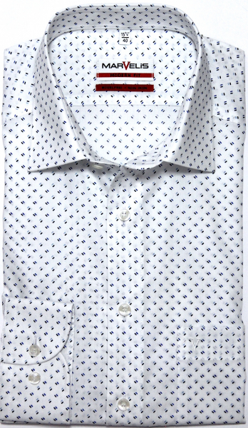 Marvelis Hemd Langarm 64cm, Modern Fit -marine/blau/weiß- 72827411