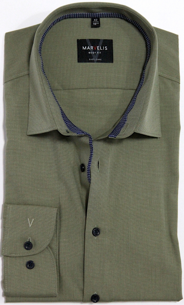 Marvelis Hemd Extra langer Arm 69cm, Body Fit -khaki- 75025947