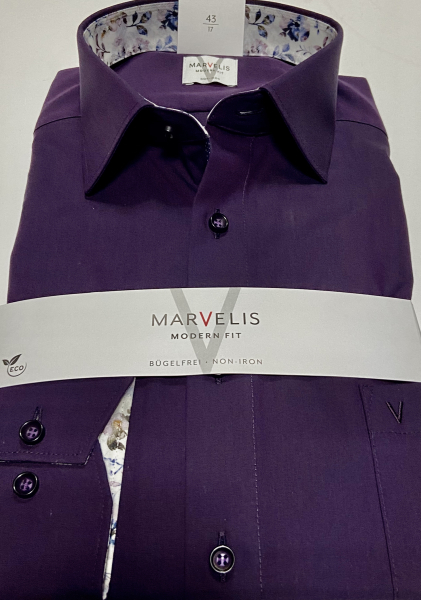 Marvelis Hemd extra langer Arm 69cm, Modern Fit -Lila- 72468994