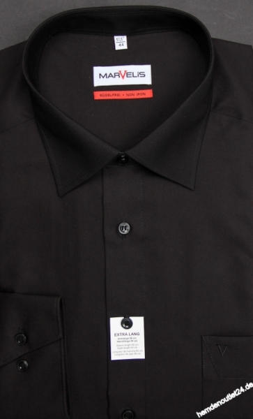 Marvelis Hemd extra langer Arm - Normal-Schnitt -schwarz- 79736968