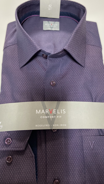 Marvelis Hemd Langarm 64cm, Comfort Fit -violett- 70188494