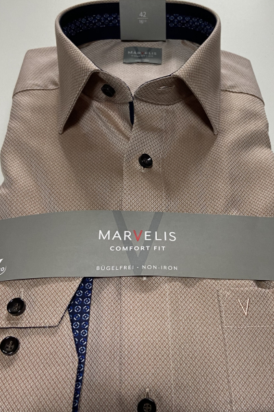 Marvelis Hemd Langarm 64cm, Comfort Fit -beige- 70038422