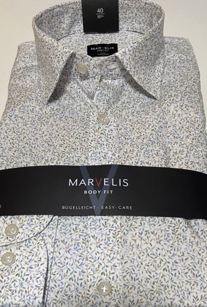 Marvelis Hemd Extra langer Arm 69cm, Body Fit -blau/flieder/weiß- 75161900