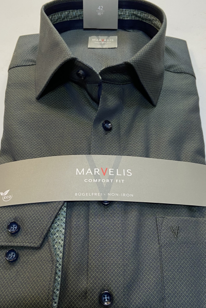 Marvelis Hemd Langarm 64cm, Comfort Fit -grün- 70038447
