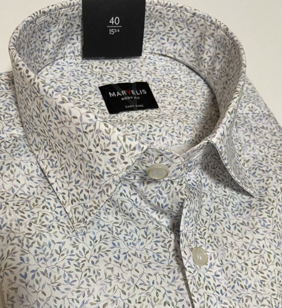 Marvelis Hemd Extra langer Arm 69cm, Body Fit -blau/flieder/weiß- 75161900