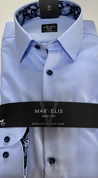 Marvelis Hemd Extra langer Arm 69cm, Body Fit -blau- 75248911