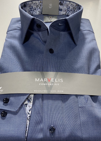 Marvelis Hemd Langarm 64cm, Comfort Fit -blau- 70001414
