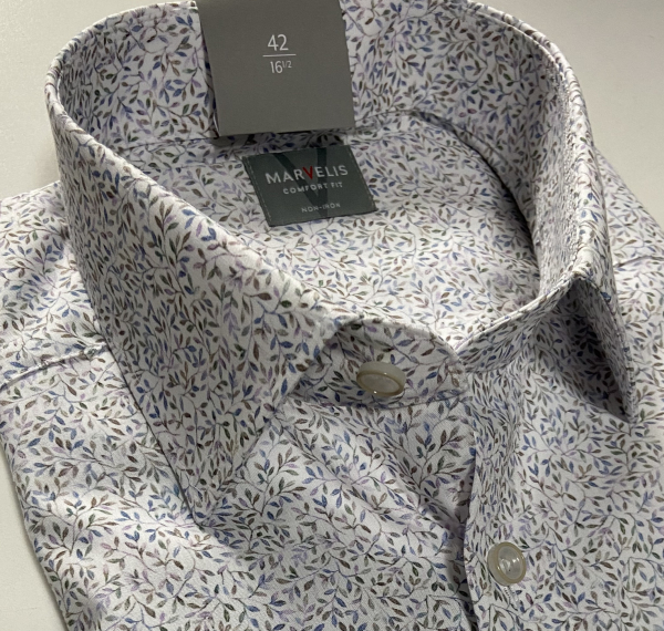 Marvelis Hemd Halbarm, Modern Fit - beige/rose/weiß- 72681200