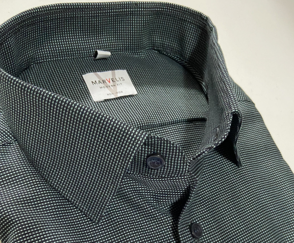 Marvelis Hemd extra lg. Arm 69cm, Modern Fit -schwarz/grün- 72102945