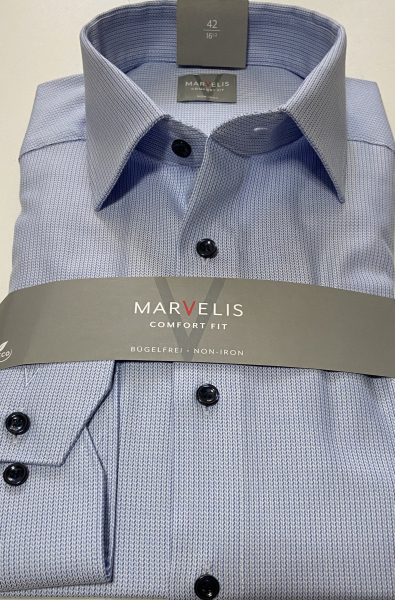 Marvelis Hemd Langarm 64cm, Comfort Fit -blau- 70422411