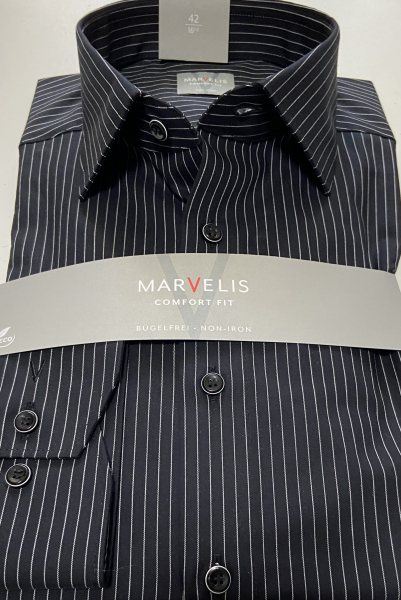 Marvelis Hemd Langarm 64cm, Comfort Fit -schwarz/weiß- 70582468