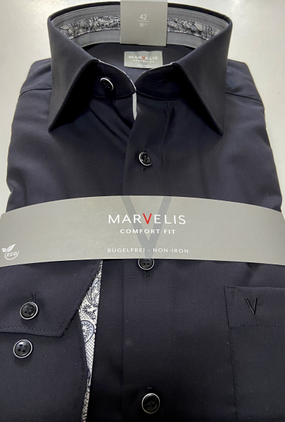 Marvelis Hemd Langarm 64cm, Comfort Fit -schwarz- 70702468