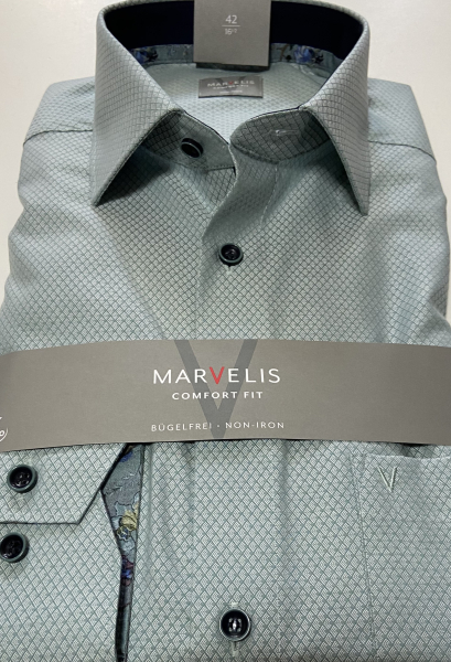 Marvelis Hemd Langarm 64cm, Comfort Fit -grün- 70042445
